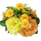 Gift Party Supplies Bridal Bouquets Wedding Ornament Floral Arrangement Lifelike Flower Bunch Chrysanthemum Hydrangea Artificial Watercolor Peony YELLOW
