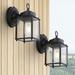 JONATHAN Y Barrie 4.25 1-Light Farmhouse Industrial Iron/Glass Outdoor LED Sconce Black/Clear (Set of 2) by JONATHAN Y