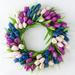 Spring Tulips Flowers Floral Wreaths for Front Door Artificial Handmade Mixed Flowers Wreath for Any Room Wreath Indoor Outdoor Decorations Window Wall Party Home Porch Farmhouse Decor