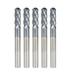 findmall 1/4 Inch 4 Flute Carbide End Mill 3/4 Cutting Length x 2-1/2 Overall Length x 1/4 Shank Diameter for Aluminum Cutting Non Ferrous Metal Up Cutting 5 Pieces