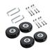 4 Luggage Suitcase Wheels Rubber Repair Universal with Wrenches Replacement 45x18mm