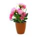 Fake Flowers with Vase Artificial Flowers in Vase Peony Faux Flowers in Vase Rose Silk Flowers Peonies Floral Arrangements Artificial with Vase for Home Bathroom Office Table