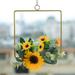 RnemiTe-amo Dealsï¼�Artificial Flower Artificial Lower Wall Decoration Metal Wreath Sunflower Iron Wall Decoration