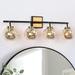 Modern 1/2/3/4-Light Black Gold Bathroom Vanity Lights Mercury Glass Wall Sconces 4-Light 25 to 36 Inches