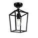 YANSUN 1-Light Farmhouse Retro Semi Flush Mount without Shade Matte Black Cage Farmhouse Celling Lighting for Kitchen Islands Corridors and Entryway