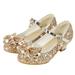 Toddler Little Kid Girls Dress Pumps Glitter Sequins Princess Bowknot Low Heels Party Dance Shoes Rhinestone Sandals Girls Wedding Shoes Toddler Heels