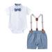 Baby Boys Cotton Summer Gentlemen Outfits Short Sleeve Bowtie Romper Suspender Shorts Outfits Clothes Suit Set Baby Boy Sweater Outfit