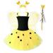 Summer Dresses Girls And Toddlers Short Sleeve Casual Dresses Butterfly Print Yellow M