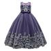 ZHAGHMIN Toddler Summer Dress Flower Girl Lace Dress for Kids Wedding Bridesmaid Pageant Party Formal Long Maxi Gown Big First Birthday Dance Prom Sequin Bowknot Puffy Tulle Dresses 3X Denim Dress B