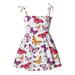 Dresses for Girls Sleeveless Casual Dresses Butterfly Print Hot Pink 110