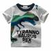 Dinosaur Print Kids Tops Toddler Kids Boys T Shirts Short Sleeve Camouflage Crewneck Tee Cute Cartoon Summer Children Clothes For 6-7 Years