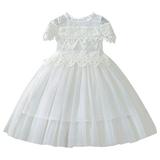 Girls Dresses Short Sleeve Mini Dress Casual Print White 120