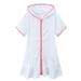 Girls Midi Dress Short Sleeve A Line Short Dress Casual Print White 120