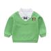 ZHAGHMIN Boys Tops Size 6 Kids Children Toddler Baby Boys Long Sleeve Gentleman Cute Cartoon Patchwork Bowknot Sweater Blouse Tops Outfits Clothes Kid Long Toddler Boys Tops Shirts for Boys Size 8 Y