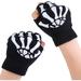 Glow Warm in Pairs Dark Knitted Skeleton 1/2/5 Kids Fingerless The Mitten Gloves Kids Gloves Mittens Kid Glove Winter Gloves for Girls