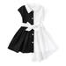 gvdentmPrincess Dresses For Girls Girls Fall Dress Round Neck Long Sleeve Ruffle Fan Swing Maxi Long Dresses with Belt White 2-3 Years