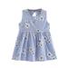 Summer Dress Girls Sleeveless Midi Dresses Casual Print Purple 130