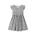 Girls Midi Dress Short Sleeve Midi Dresses Floral Print White 120