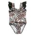 JURANMO Baby Girls Swimwear Leopard Print Children s Swimsuit Sleeveless Surfing One-piece Swimsuit Holiday Hawaii Graphic Surfing Swimwear