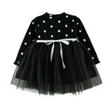 Toddler Girls Dress Long Sleeve Fashion Dress Casual Print Black 6