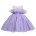 Toddler Girls Dress Short Sleeve Casual Dresses Casual Print Purple 100