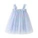 Girls Dresses Sleeveless A Line Short Dress Gradient Print Blue 120