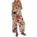 Women Summer Casual Sleeveless Wide Leg Jumpsuit Lady Comfortable Print Rompers Overalls Female Baggy Romper Playsuit Cargo Pants Long Bib Pants