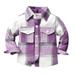 Toddler Boys Girls Shirt Coat Jacket Plaid Long Sleeve Kids Turn Down Collar Button Tops Outwear Hooded Sweatshirt Girls