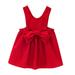 Dresses For Girls Kids Baby Sleeveless Solid Bowknot Suspender Skirt Princess Dress Outfit Clothes