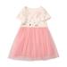 ZHAGHMIN Stripes Dresses Girl S Bunny Lace Dress Summer Dresses Short Sleeve Tiered Swing Midi Casual dress for 2 To 7 Years Girls 5T Dress Big Girls Christmas Sweater Tight Dress for Kids Girl G