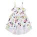 Girls Dresses Sleeveless Mini Dress Floral Print White 120
