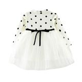 Little Girl Dresses Summer Casual Long Sleeve Casual Dress Casual Print White 8