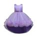 Girls Dresses Short Sleeve Fashion Dress Casual Print Purple 100
