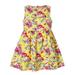 Toddler Girls Dress Sleeveless Midi Dresses Floral Print Yellow 80