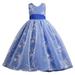 3-13T Girls Dresses Sleeveless Floral Wedding Maxi Dress Kids Princess Pageant Lace Dresses