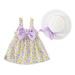 Girls And Toddlers Dress Sleeveless Mini Dress Floral Print Purple 6