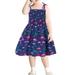 Toddler Girls Dress Sleeveless A Line Short Dress Butterfly Print Purple 100