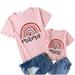 Baby Girl Clothes Tops Short Sleeve Tops Casual Print Pink L