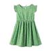 gvdentmPrincess Dress Up Clothes For Little Girls Toddler Girls Dress Cotton Linen Ruffle Backless Sleeveless Kids Casual Party Dresses Green 3-4 Years