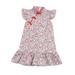 Summer Dress Girls Short Sleeve A Line Short Dress Casual Print Red 100