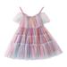 Little Girl Dresses Summer Casual Sleeveless Mini Dress Tie Dye Print Purple 140