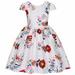 Toddler Baby Girl Dress Short Sleeve A Line Short Dress Casual Print White 130