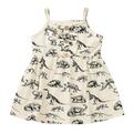 Penkiiy Toddler Kids Baby Girls Summer Casual Dinosaur Print Suspender Dress Dresses for Toddler Girls 18-24 Months Multicolor On Clearance