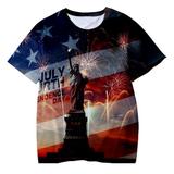 ZHAGHMIN Tops Tees Baby Independence 3D Print T-Shirt Casual Clothes Boys Toddler 4Th-Of-July Tops Kid Boys Tops Boys Workout Top Youth Undershirt Boy Toddler Boys Top 5 11 Boy Top Big Boys Summer T