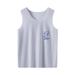 Girls Fashion Tops Sleeveless Shirts Casual Print Grey 150