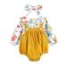 Two Printed Bodysuit+Headband Baby Romper Kids Suit Girl Girls Outfits&Set
