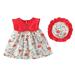 Toddlers And Baby Girls Dress Sleeveless Mini Dress Floral Print Red 6