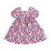 Girls Dresses Short Sleeve Casual Dress Casual Print Purple 3 Years