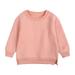 Baby Girl Boy Pullover Sweatshirt Solid Plus Babies Color Top Coat Tops Size 100 Pink