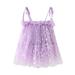 Toddler Girls Dress Sleeveless A Line Short Dress Casual Print Purple 100